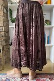 Opulance Damask Midi Skirt Rich Chocolate